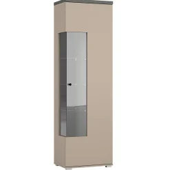 Vetrina 55x180h cm moderna beige grigio Matt