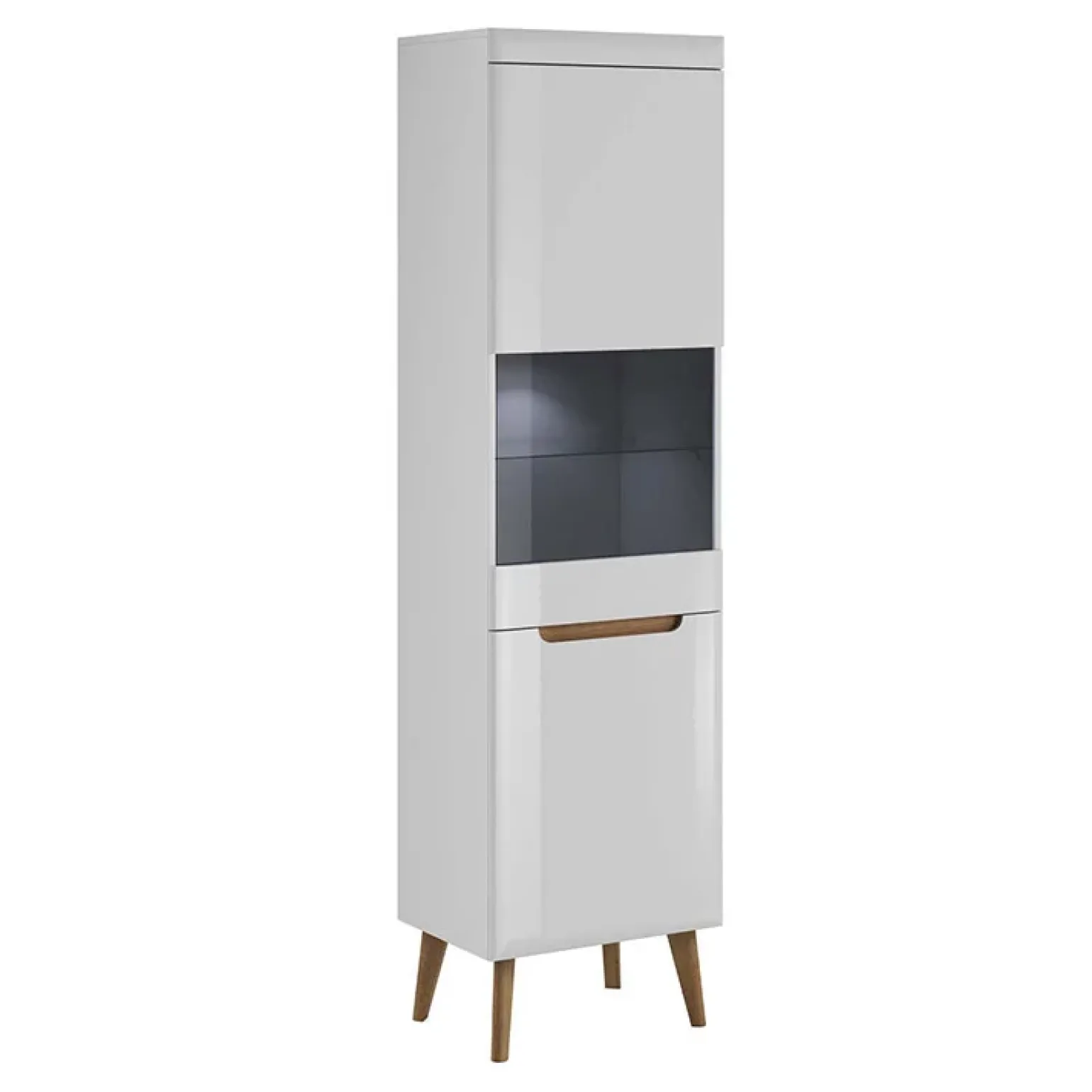 Vetrinetta alta 2 ante 53x197cm bianco lucido Alia Gihome®