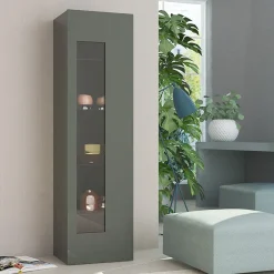 Vetrinetta 45x162h cm 1 anta antracite lucido Light Small Gihome®