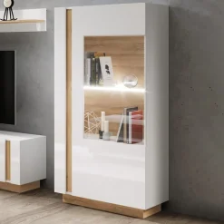 Vetrinetta 72x154h cm 1 anta bianco rovere Noa Gihome®