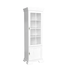Vetrinetta 58x193h cm 1 anta con vetro shabby bianco frassinato Kelly