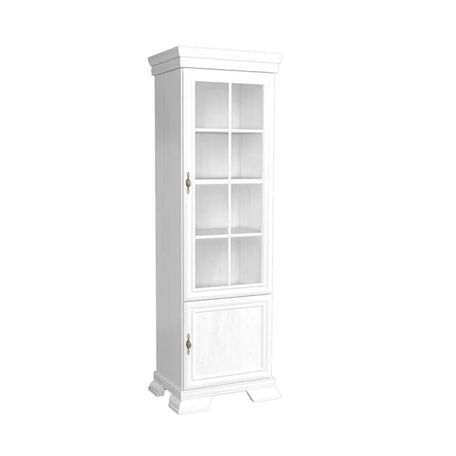 Vetrinetta 58x193h cm 1 anta con vetro shabby bianco frassinato Kelly