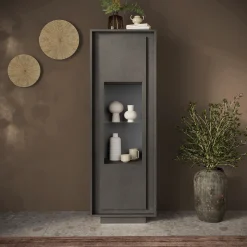 Vetrinetta 67x197h cm 1 anta moderna antracite Deluxe