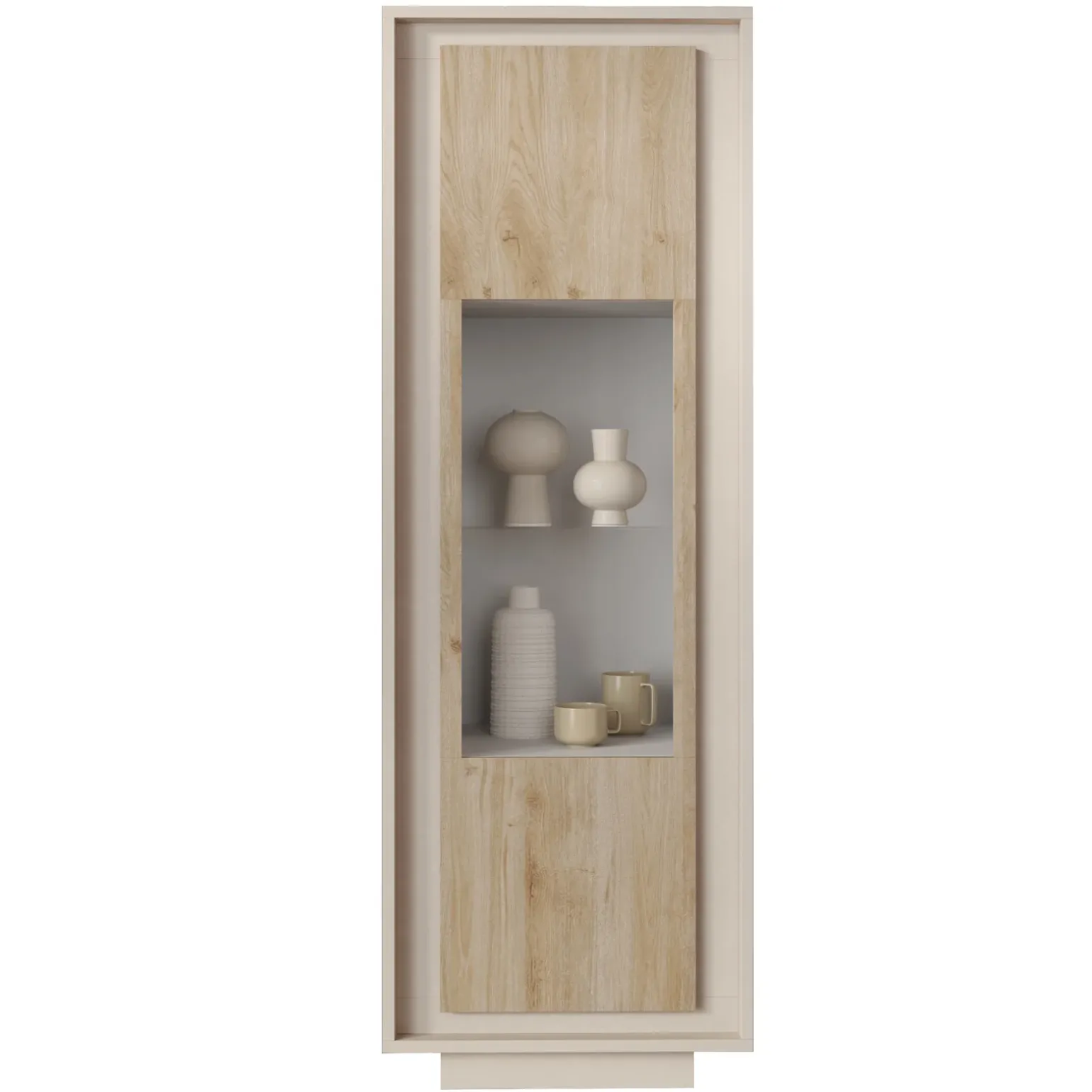 Vetrinetta 67x197h cm 1 anta moderna beige rovere chiaro Deluxe