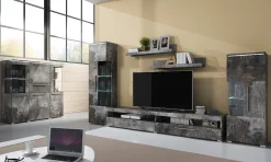 Vetrinetta 45x160h cm 1 anta sinistra moderna ossido Frisk
