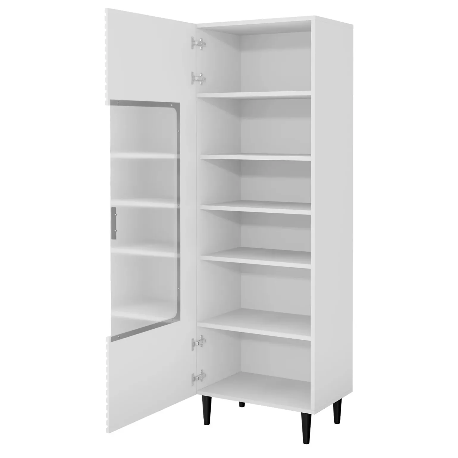 Vetrinetta 60x180h cm 1 anta soggiorno moderna bianco Flippo