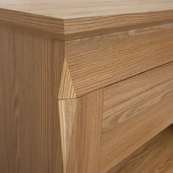 Vetrinetta 102x151h cm 2 ante 4 cassetti rovere scuro Lucca