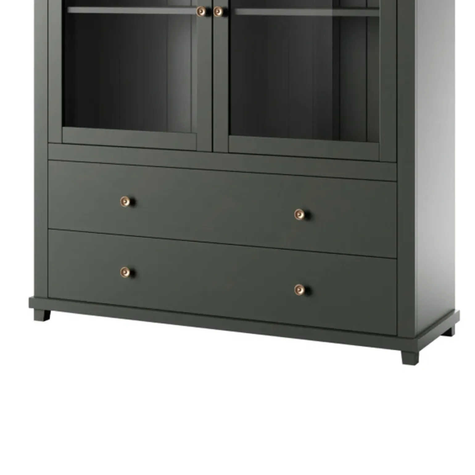 Vetrinetta 126x138h cm 2 ante 2 cassetti verde quercia Texel