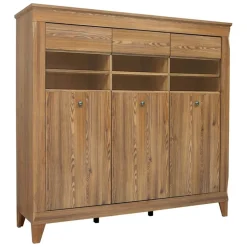Vetrinetta 156x151h cm 3 ante 4 cassetti rovere scuro Lucca