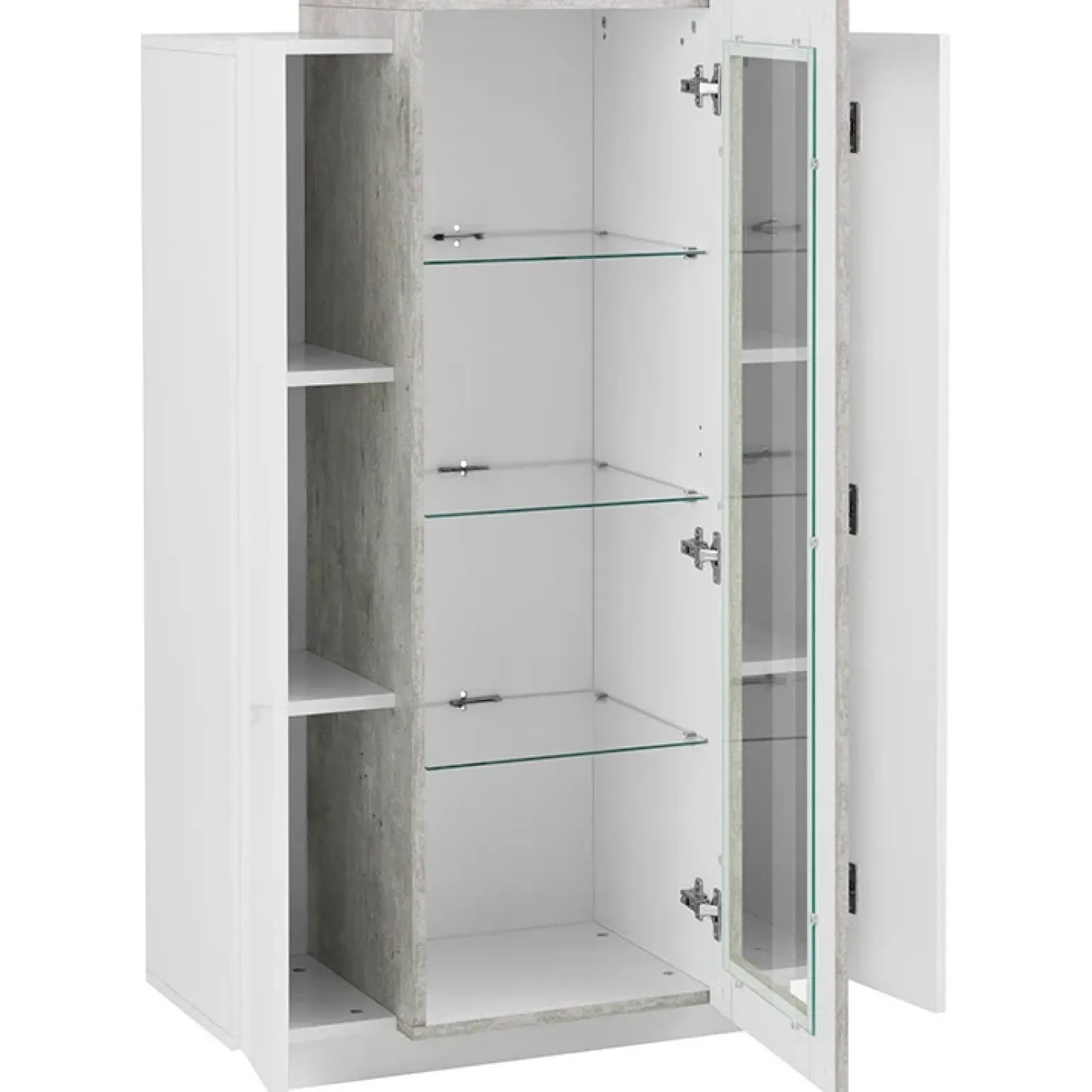 Vetrinetta 80x121h cm 2 ante bianco lucido cemento Milos Gihome®