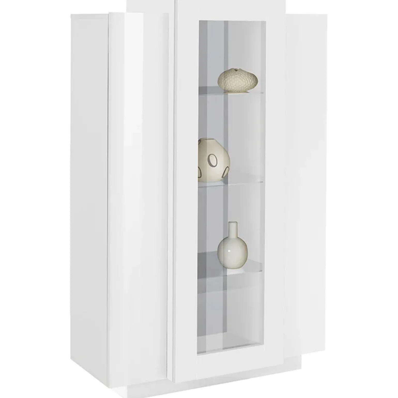 Vetrinetta 80x121h cm 2 ante bianco lucido Milos Gihome®