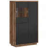 Vetrinetta 157x94h cm 2 ante rovere scuro nero opaco Elin