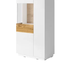 Vetrinetta 80x207h cm 2 ante sinistra bianco lucido rovere Bahama