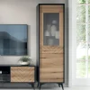Vetrinetta 54x178h cm 2 ante soggiorno quercia nero Becca