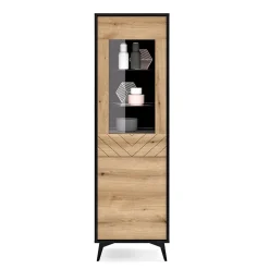 Vetrinetta 54x178h cm 2 ante soggiorno quercia nero Becca