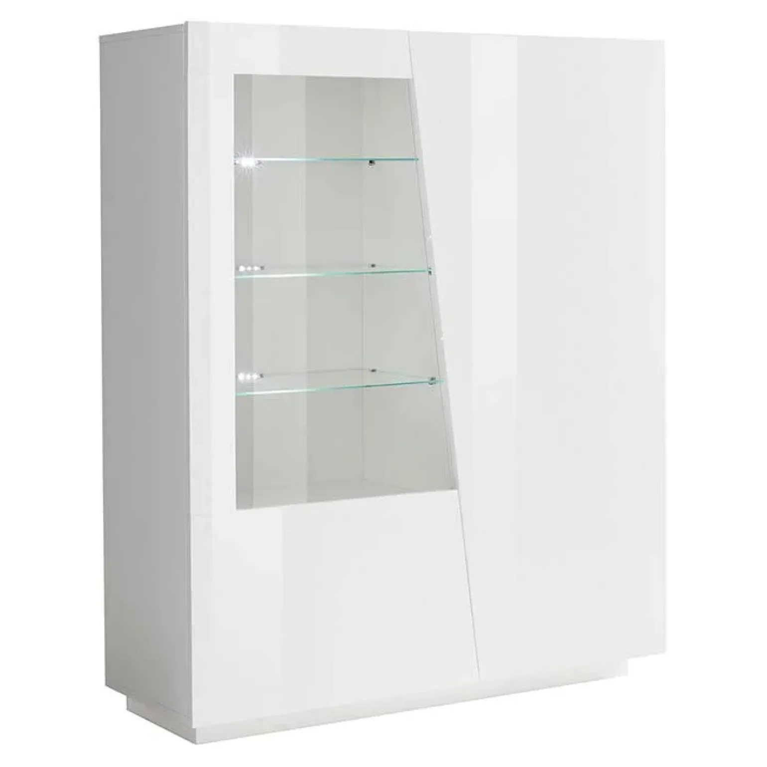 Vetrinetta 120x146h cm 2 ante soggiorno bianco lucido Candia Gihome®