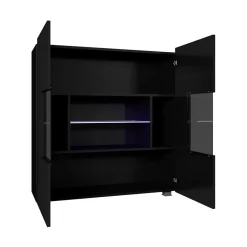 Vetrinetta 100x107h cm moderna soggiorno nero Corale
