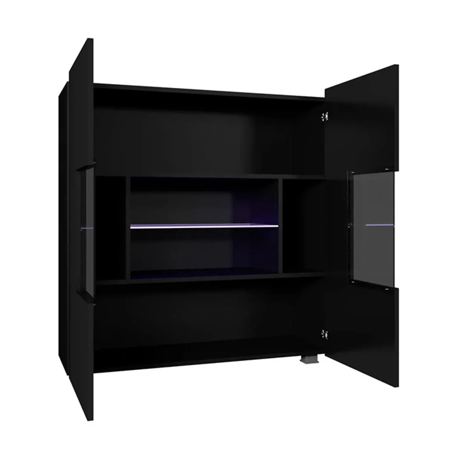 Vetrinetta 100x107h cm moderna soggiorno nero Corale
